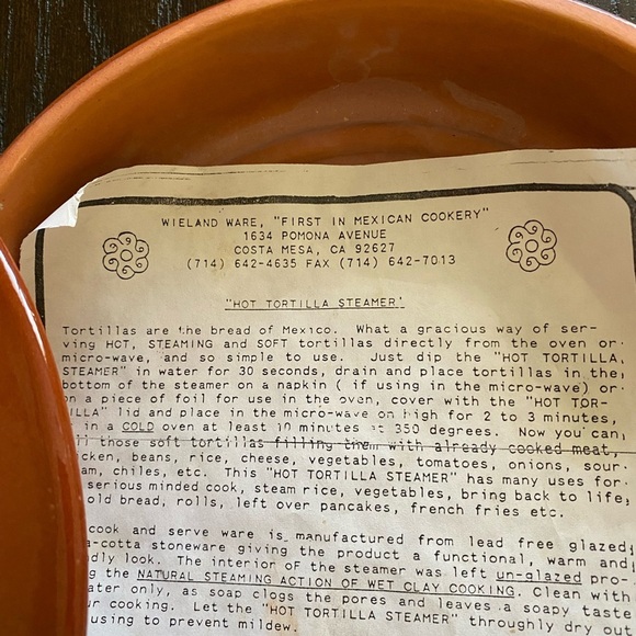 Wieland Ware Terracotta Orange Ceramic Lid - BRAND NEW - Picture 5 of 6